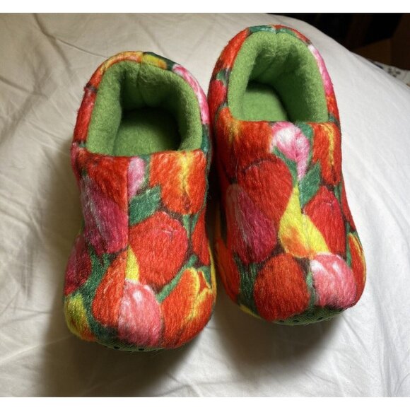 Wooden Shoe Tulips - Clog Slipper US SZ 4-5 EU 16-19 Comfort Felt Slip Resistant - Picture 9 of 9